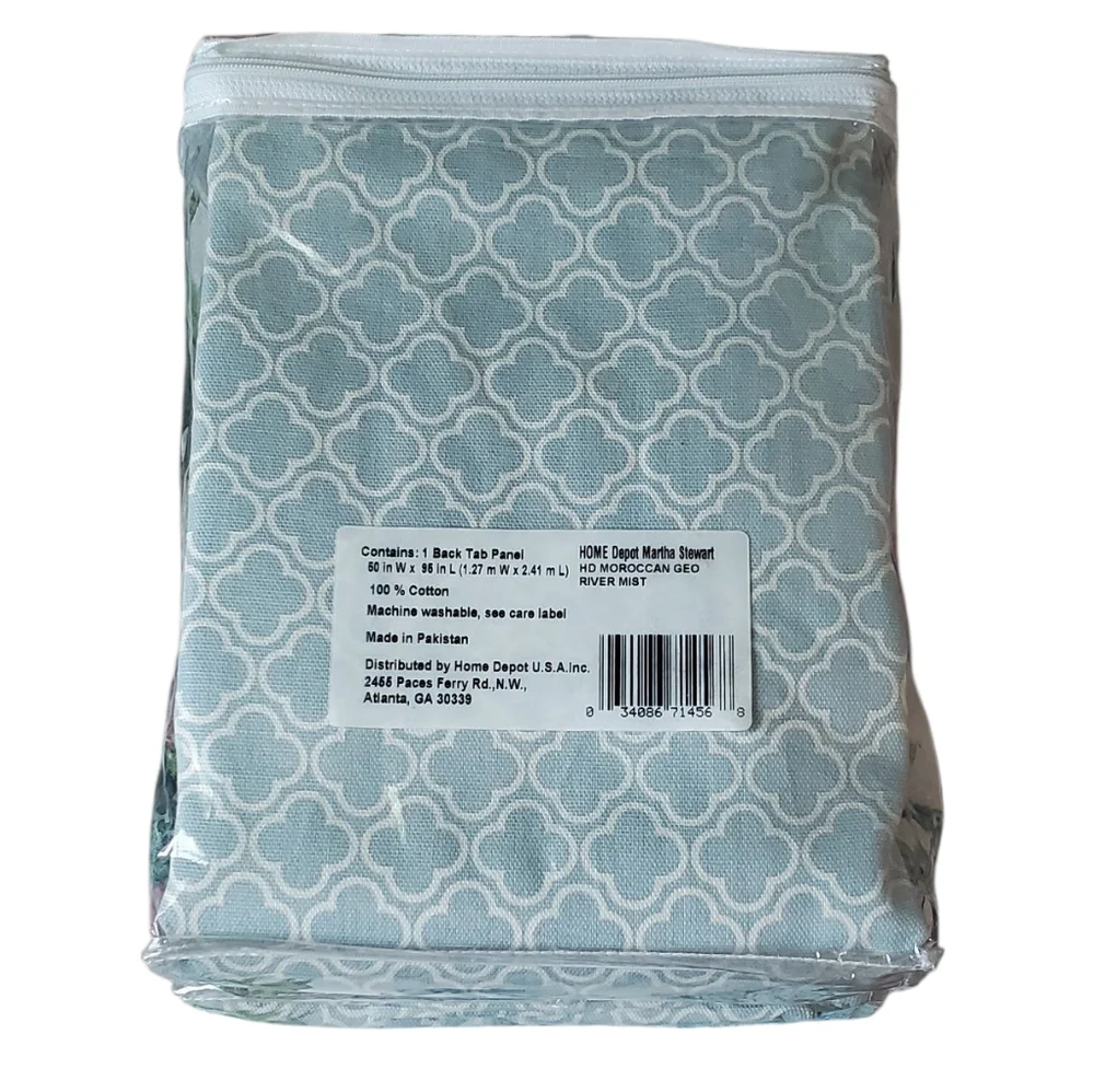 New Martha Stewart HD Moroccan Geo River Mist 2 Panels. 50